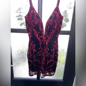 JOVANI red sequin dress size 0